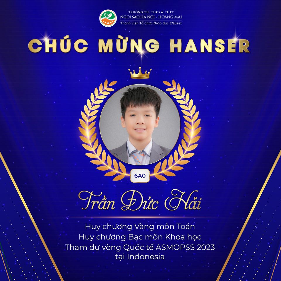 Hoc sinh he thong giao duc Ngoi sao Ha Noi gianh 'cu dup' huy chuong tai ASMOPSS 2023